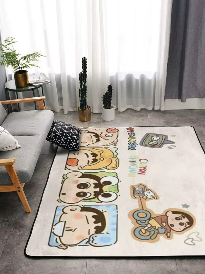 52TOYS Crayon Shin-chan Hachiware Usagi Bodenmatte aus Flanell, rutschfester Teppich in Mehrfarbig, B/T: 60 x 40 cm - Bild 2