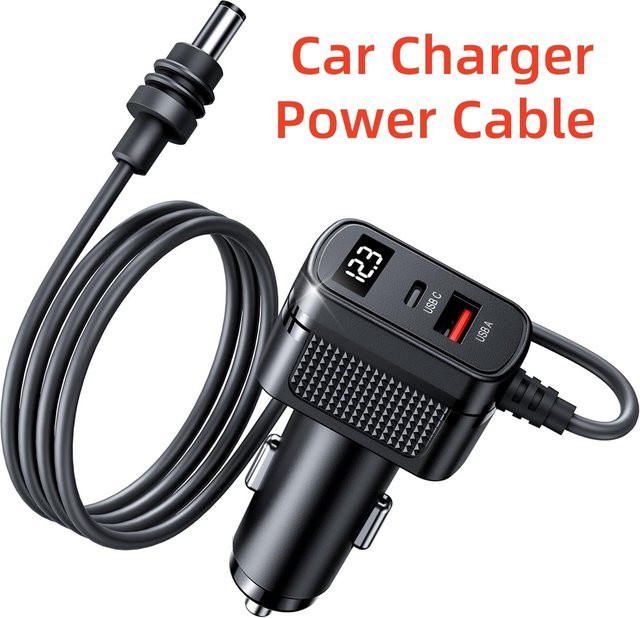 SZKOSTON Auto Power Adapter für Starlink Mini, 12V-24V Schnellladegerät mit Digital Display und 3m Kabel, Schwarz - Bild 1