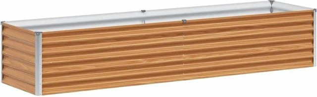 vidaXL Hochbeet aus verzinktem Stahl in Hellbraun B: 195 cm, T: 50 cm, H: 36 cm - Bild 1