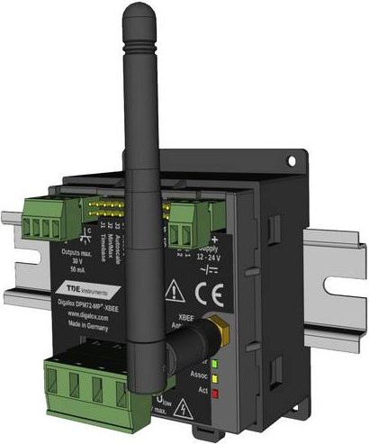 TDE Instruments DPM72-MP+-XBEE-DIN Hutschienenmessgerät in Grau - Bild 1