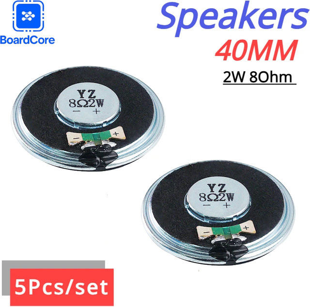 5er Set Mini Horn Lautsprecher 2W 8 Ohm Durchmesser: 4 cm in Schwarz für Arduino und Elektronik-Projekte - Bild 1