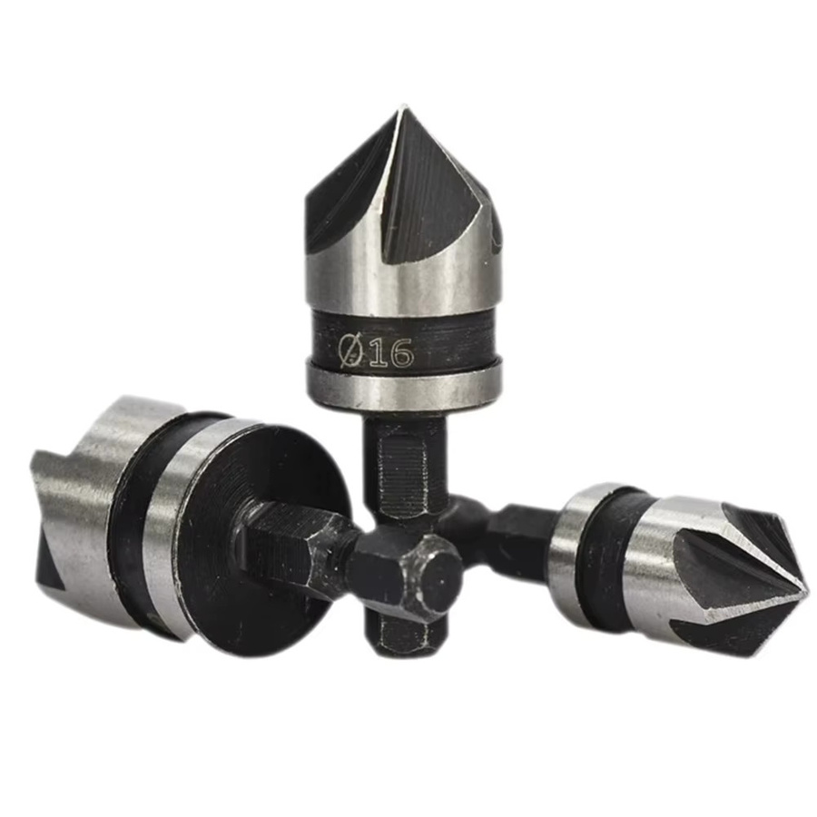 DAZZLEEX Senkerbohrer mit Fünf-Blatt-Fase und 1/4 Zoll Sechskant-Schnellwechselschaft für die Holzbearbeitung, Durchmesser: 12 mm - Bild 3