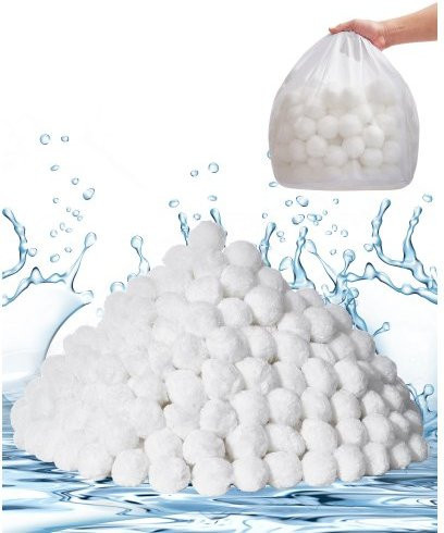 VEVOR Pool Filter Balls aus Polyesterfasern als Ersatz für Sandfilter, 2 kg, inklusive Waschbeutel für Swimmingpools, Aufstellpools und Aquarien - Bild 1