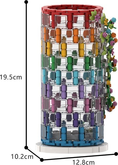 Gobricks MOC Blumenstrauß Vase Bausteine Konstruktionsblock ab 14 Jahren - Bild 1