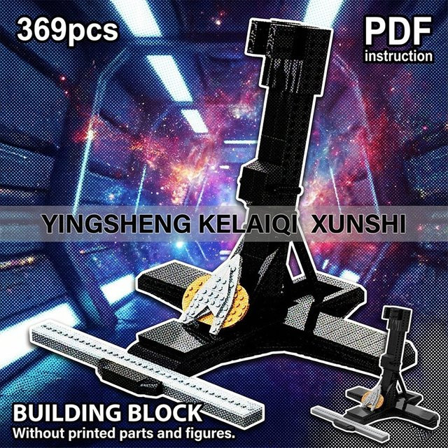 Star Trading Vertikaler Ständer mit Delta-Abzeichen-Basis, Ausstellungsständer für Raumschiff-Bausteine, Weltraum, Schwarz - Bild 1