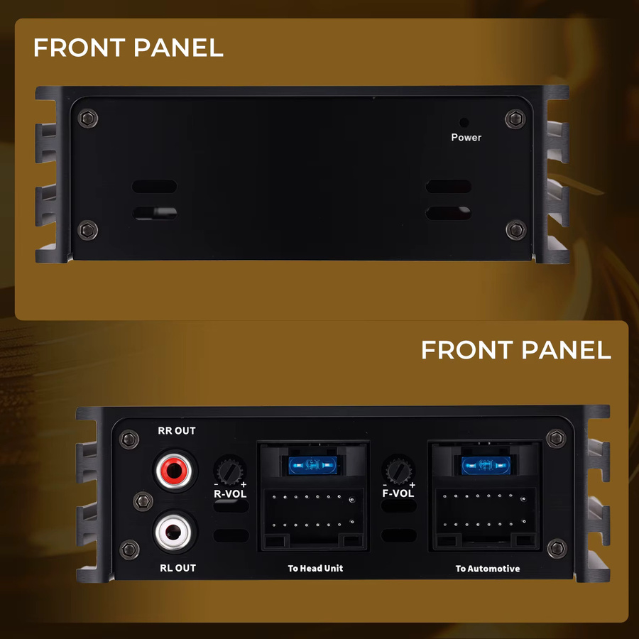 Podofo 4-Kanal 60W DSP Auto-Audioverstärker in Schwarz für Stereo-Lautsprechertreiber und Android-Headunits - Bild 3