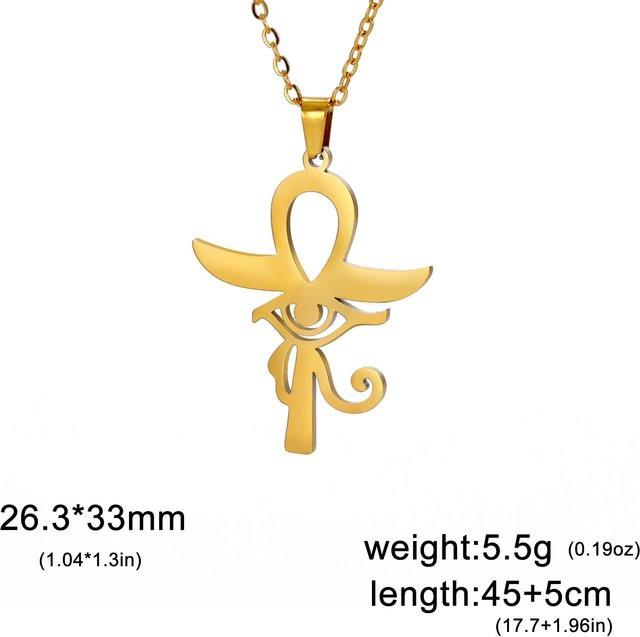YULIN Halskette Edelstahl, Auge des Horus, Unisex, 50 cm - Bild 1