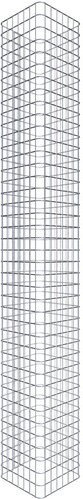 Gabiona Gabionensäule aus verzinktem Stahl, silbergrau, B/T/H: 37 x 37 x 200 cm, Maschenweite 5 x 5 cm - Bild 1