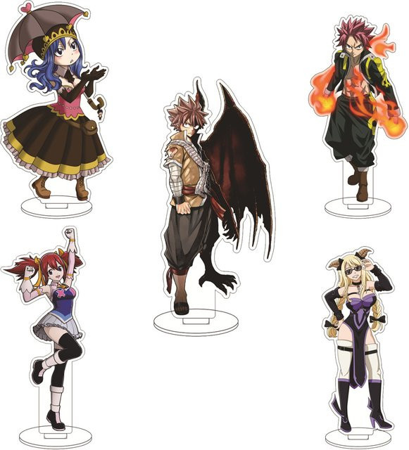 Bandai Fairy Tail Acrylfigur Ständer, Natsu Dragneel Lucy Heartfilia Gray Fullbuster Erza Scarlet, 16cm - Bild 1