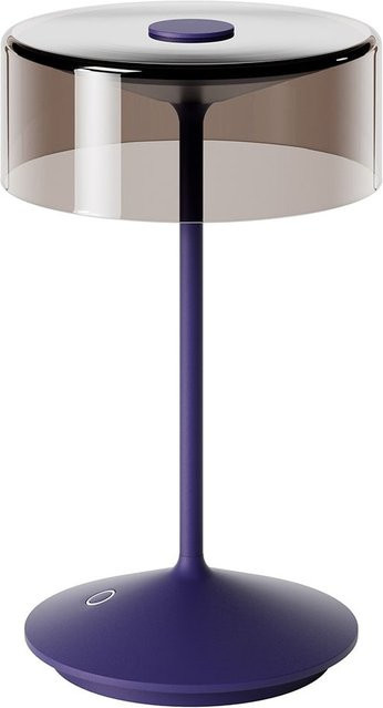 Numotion Sigor Akku Glasleuchte in Pflaumenblau, dimmbare Tischleuchte mit FlexMood (2200K/2700K), IP 54, Höhe: 26,5 cm - Bild 1