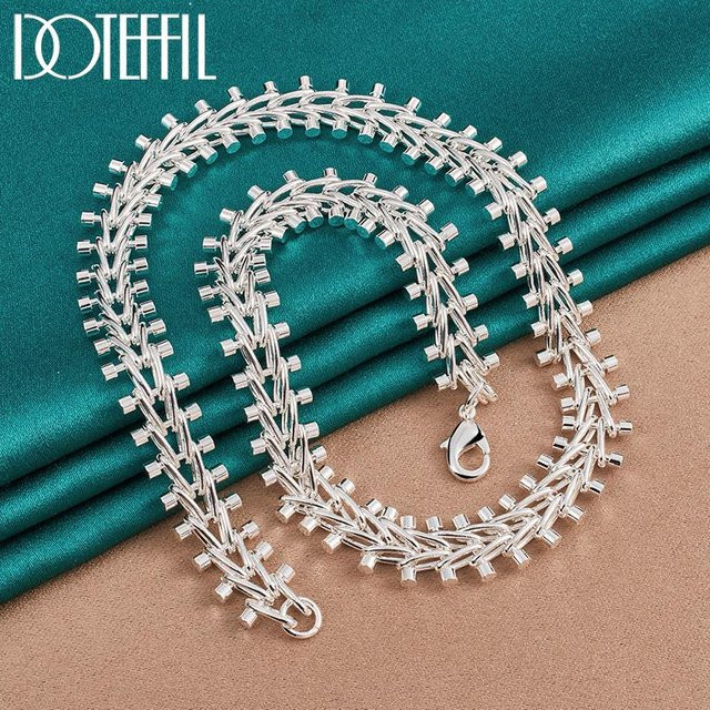 DOTEFFIL Perlenkette 925 Silber, zweireihig, 45 cm, Damen - Bild 1