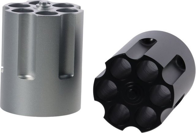 Stifthalter in Revolver-Design aus Aluminium, silberfarbener Pistolenzylinder-Stifthalter für deine Bürodekoration - Bild 1