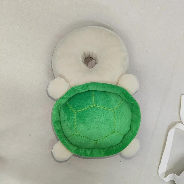 MARKET-1 Kopfschutz Schildkröte Rucksack für Kleinkinder und Babys in Weiß aus Kristall-Samt und Baumwolle, verstellbar - Bild 1
