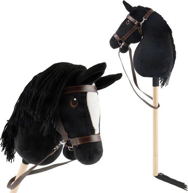 Bieco Hobby Horse Steckenpferd Rappe, Größe S, mit Trense - Bild 1