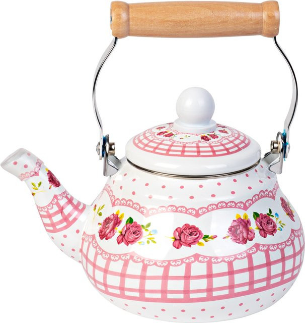 Emaille-Wasserkessel Rosenzauber 1,3 l - Bild 1