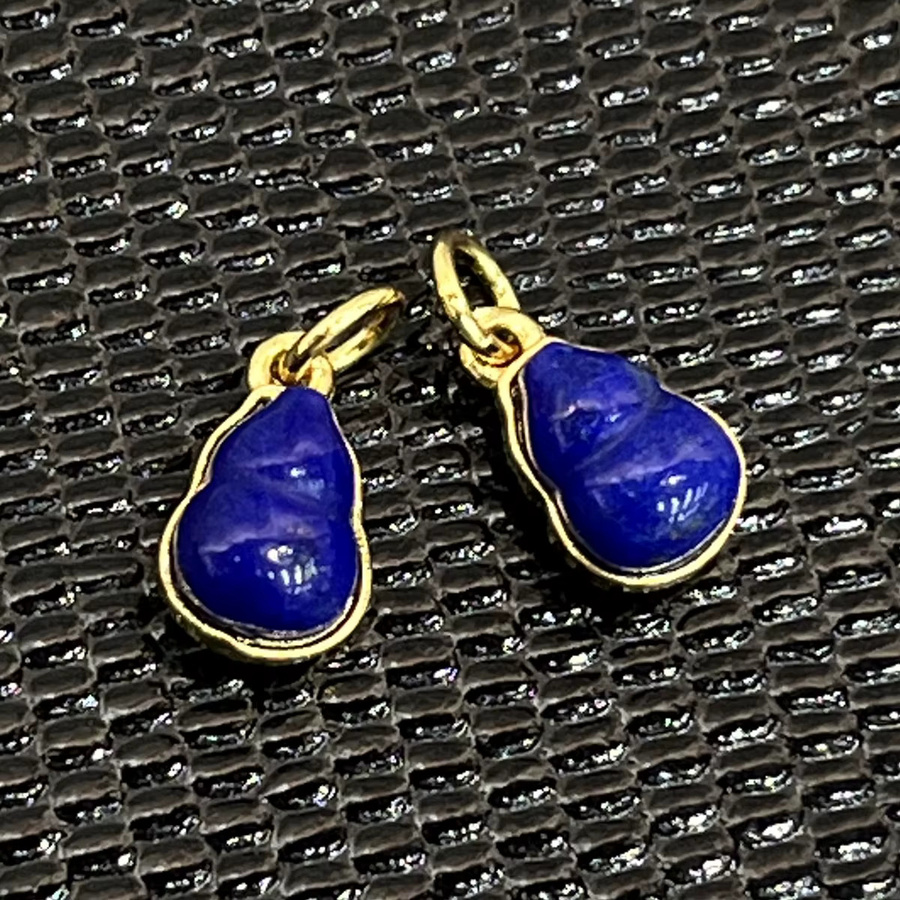 Anhänger Lapis Lazuli, Kürbis-förmig, 6x10mm, Unisex - Bild 1
