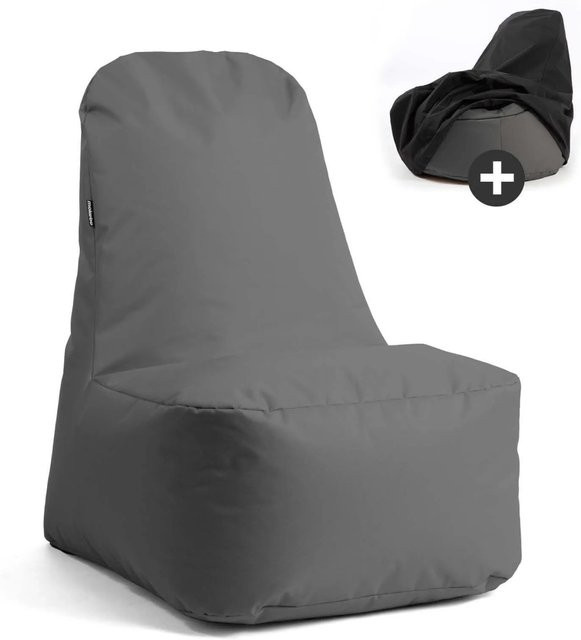 mokebo Sitzsack Sessel in Anthrazit mit wasserabweisender Schutzhülle für Kinder, Jugendliche und Erwachsene - Bild 1