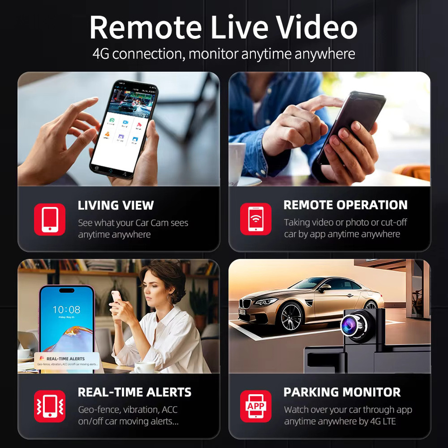 Imagebon M80 Dashcam mit 11,4 Zoll Display, 4G Android 15, 8-Kern Prozessor, Wireless CarPlay, Android Auto, GPS und Parküberwachung in Schwarz - Bild 4