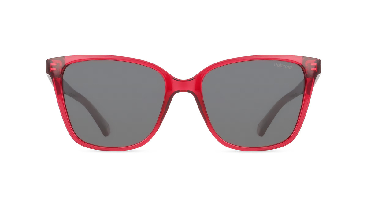 Polaroid 207386 Sonnenbrille, Vollrand, Eckig, Kunststoff, Unisex, rot, grau - Bild 1