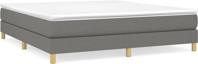 vidaXL Boxspringbett in Dunkelgrau mit Stoffbezug, B/T/H: 180 x 200 x 25 cm - Bild 1