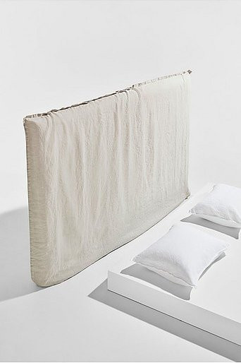 Lou Kopfteilüberzug aus Leinen in Pastill (Grau/Beige) - Bild 1