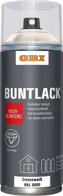OBI Buntlack Spray RAL 9001 Cremeweiß hochglänzend 400 ml - Bild 1