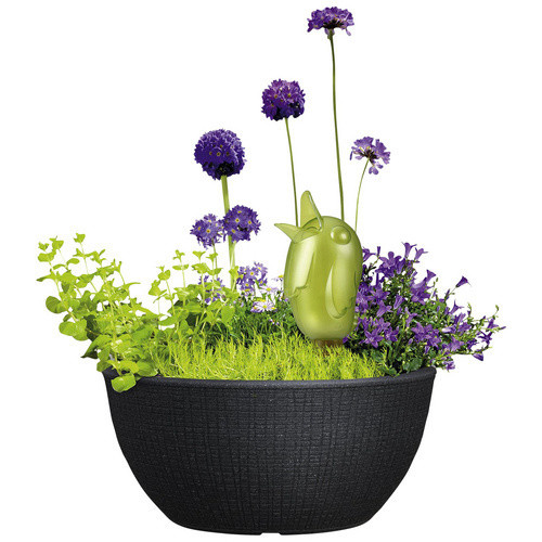 Scheurich Pflanzschale Barceo rund in Schwarz mit natürlichem Baumrinde-Design, Durchmesser: 39 cm, Höhe: 18 cm - Bild 4
