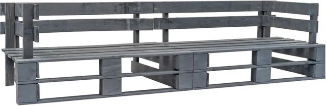 vidaXL Garten-Palettensofa 2-Sitzer aus behandeltem Hartholz mit grauen Polstern, B/T/H: 220 x 66 x 55 cm - Bild 1