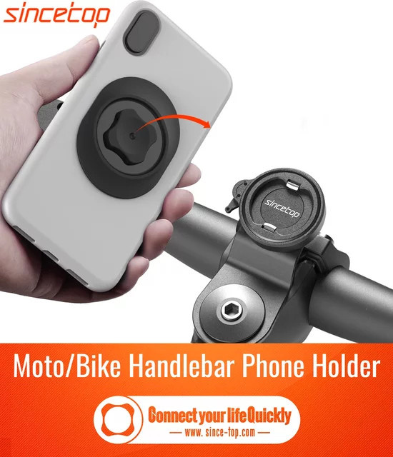 Sincetop Fahrrad Vorbau Telefonhalterung aus Aluminium für Rennrad und Mountainbike in Schwarz oder Orange - Bild 1