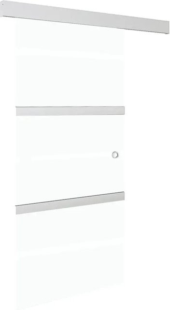 vidaXL Schiebetür aus ESG-Glas und Aluminium in Transparent/Silver, B/H: 90 x 205 cm - Bild 1