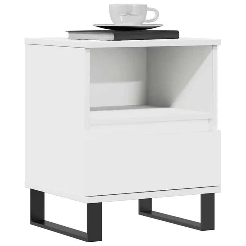 Vidaxl Nachttische im 2er-Set, Weiß, Modernes Design aus Holzwerkstoff und Metall, B/T/H: 40 x 35 x 50 cm - Bild 3
