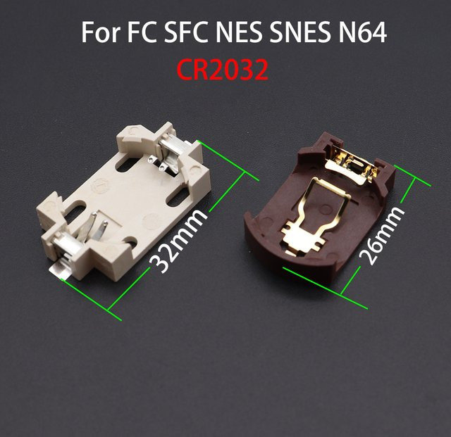 5er Set TingDong CR2032 Batteriehalter für FC SFC NES SNES N64 Spielkarten BS-6 BS-8 3V CR2025 ML203 Taste - Bild 1