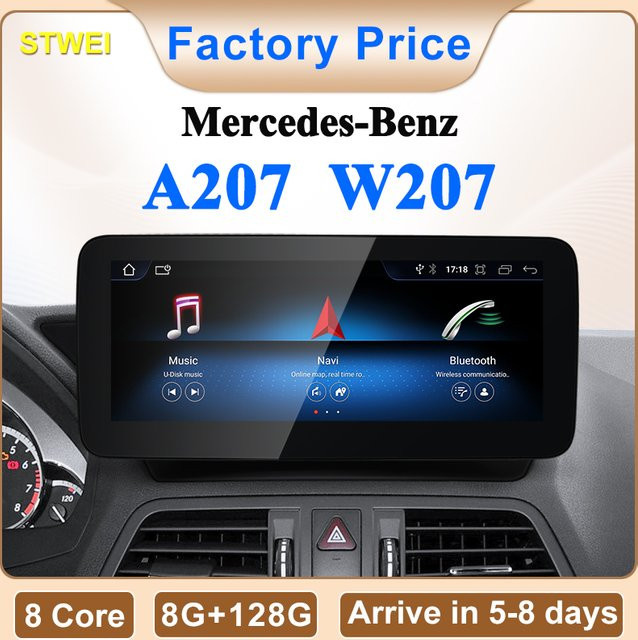 STWEI Auto Multimedia System mit 10,25 Zoll Bildschirm für Mercedes Benz E Klasse A207 W207 S207, kabelloses Android Auto und CarPlay, Schwarz - Bild 1