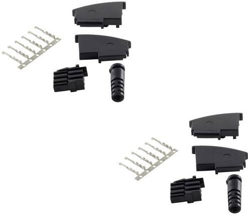 Shiverpeaks BASIC-S 2x Telefon TAE F-Stecker Bausatz unmontiert gewinkelt Schwarz - Bild 1