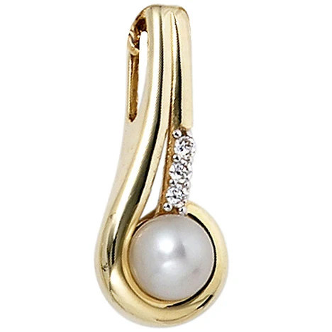 Colfem Anhänger 333 Gelbgold, Perle, Zirkonia, Unisex - Bild 1