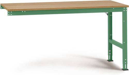 Manuflex Universal Standard Arbeits-Anbautisch mit Multiplexplatte in Resedagrün, B/T/H: 150 x 80 x 76-87 cm - Bild 1