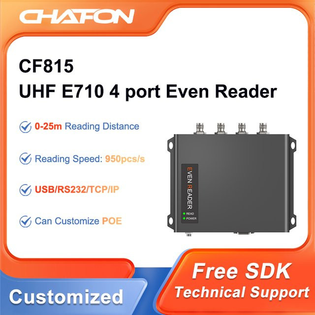 Chafon CF815 Impinj UHF E710 Fester RFID Leser in Schwarz mit 15m Reichweite - Bild 1