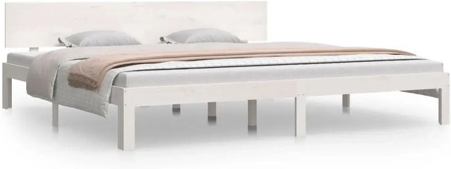 vidaXL Massivholzbett aus Kiefer in Weiß, modern und lackiert, B/T: 200 x 200 cm - Bild 1