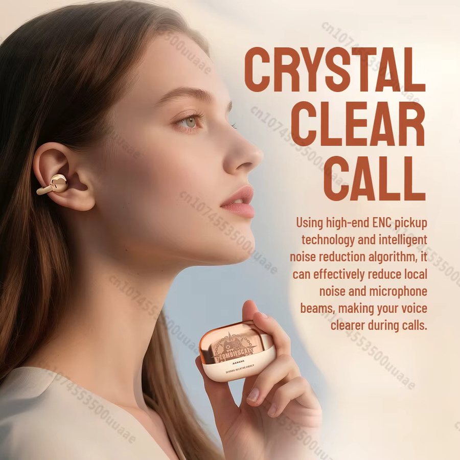 Zombiescat B15 OWS Ohrclip-Kopfhörer in Beige mit 360° Immersive Stereo, Bluetooth 5.4, IPX4 wasserdicht und True Wireless Sport TWS Kopfhörer - Bild 3