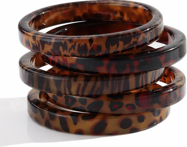 Fishsheep Armreif Acryl, Leopard Print, Bunt, Damen - Bild 1