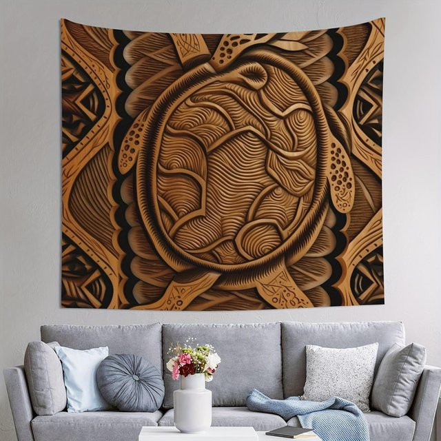 JMG Household Supplies Wandbehang mit traditionellem Stammesdesign in Braun, Breite: 100 cm, Höhe: 150 cm - Bild 1