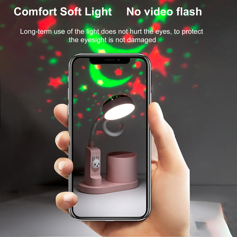 TOMTOP JMS Kreative Penlight Schreibtischlampe mit Projektionsfunktion in Weiß, wiederaufladbare Desktop-Leuchte für Arbeitszimmer und Wohnheime - Bild 4