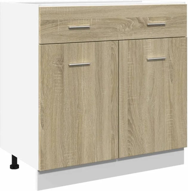 vidaXL Schubunterschrank Sonoma Eiche, Farbe: Braun, B/T/H: 80 x 46 x 81,5 cm - Bild 1
