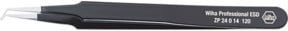 Wiha SMD-Pinzette Professional ESD Typ 12, flach und 45° gebogen, schwarz, Edelstahl, Länge: 120 mm - Bild 2