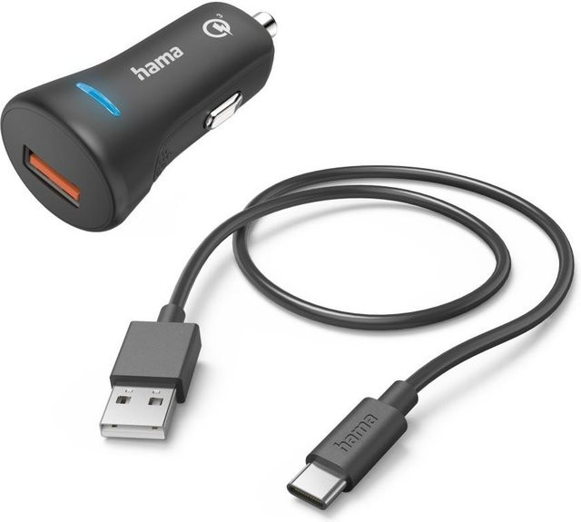 Hama Auto-Schnellladegerät mit USB-C Ladekabel, 19,5 W, 1,5 m, Schwarz - Bild 1