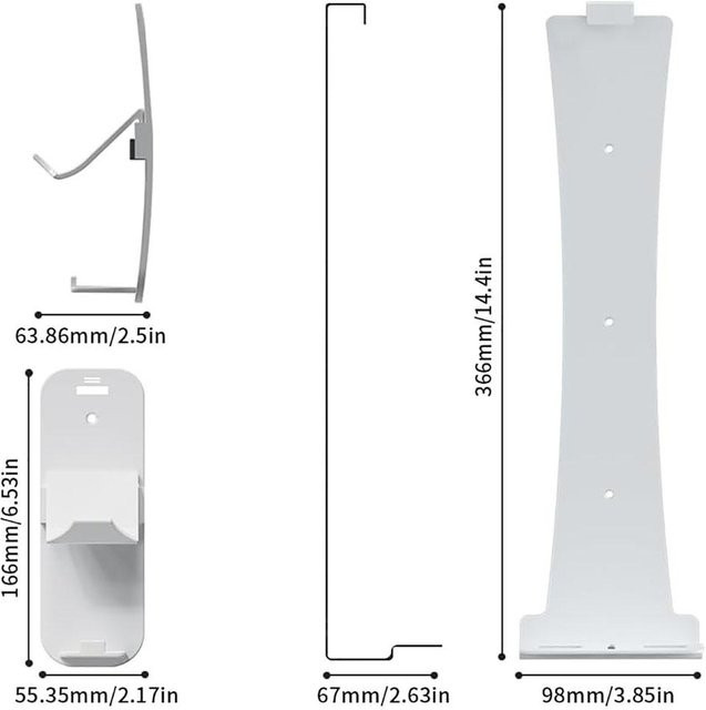 Topfactory Wandhalterung und Aufbewahrungshaken-Set für PS5 Slim, PS5 Disc-Konsole und PS5 Digitale Edition in Weiß - Bild 1