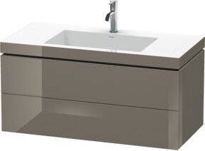 Duravit Waschtischunterschrank L-Cube c-bonded, Wandhängend, Grau Hochglanz, B: 100 cm, T: 48 cm, H: 50 cm - Bild 1