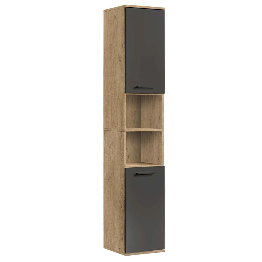mokebo Bad Hochschrank Der Kapitän in Eiche Schwarz, H x B x T: 180 x 33 x 34 cm - Bild 2