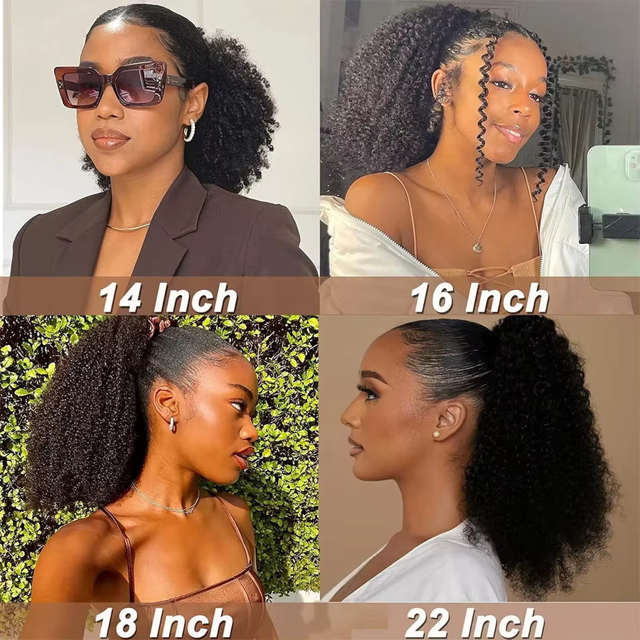 Tomiyaa Afro Puff Haarteile, lockiges Haar, Damen - Bild 6