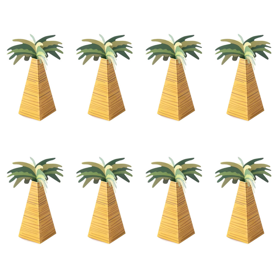 WEIGAO Kokospalme Papier Pralinenschachtel in Gelb für Hawaiian Tropical Party Dekoration und Sommer Geburtstagsgeschenke - Bild 2